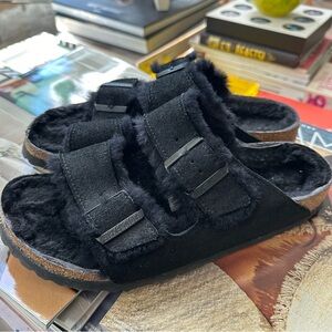 🖤🐑 Birkenstock Sherpa Arizona Black